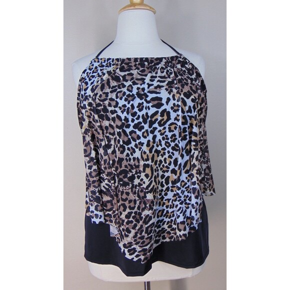 New Swimsuits For All Halter Swim Suit Top Womens 22 Animal Print Bathingsuit - Picture 2 of 9